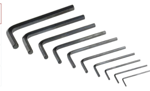 RS PRO 10 piece L Shape Imperial Hex Key Set, 1/16 → 5/16"