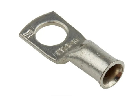 RS PRO Uninsulated Tubular Ring Terminal, M10 Stud Size to 25mm² Wire Size