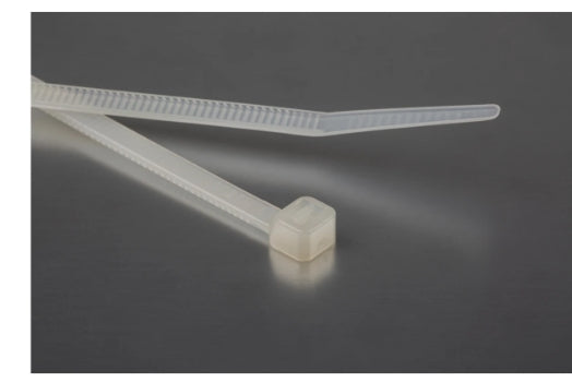 RS PRO Cable Tie, 190mm x 4.8 mm, Natural Nylon, Pk-100