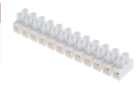 RS PRO Non-Fused Terminal Block, 12-Way, 6A, 14 AWG Wire, Screw Down Termination