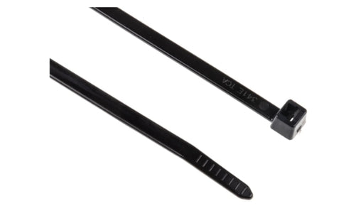 HellermannTyton Cable Tie, 200mm x 4.6 mm, Black Polyamide 6.6 (PA66), Pk-100