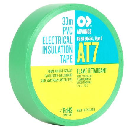 TAPE,INSULATING,PVC,GREEN,19MMx20M