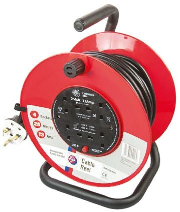REEL,EXTENSION,13AMP,TWIN OUTLET,25MTR